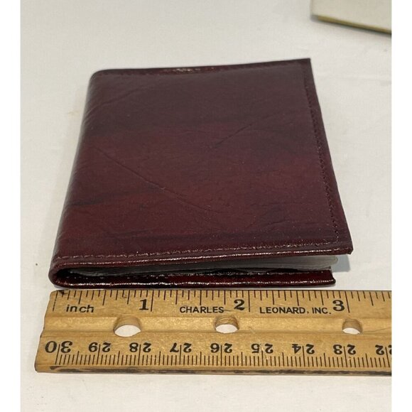 Vintage St. Thomas Men's Mahogany Card Case Wallet Mahogany Cowhide Leather 60s - Picture 10 of 10